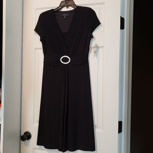 R&M Richards Black Womens Short Sleeve Dress